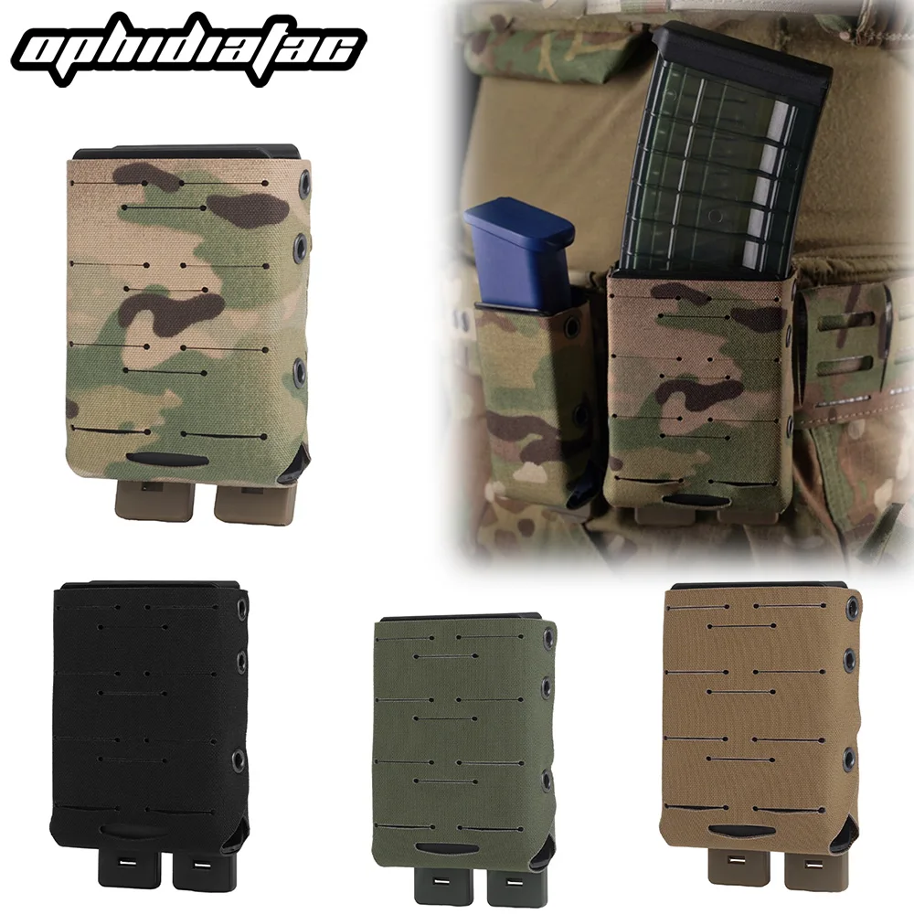La bolsa para revistas OPHIDIAN AR15/ M4/9 mm Molle Light tiene un soporte de nailon incorporado y está diseñada para caza y uso táctico. - imagen 2