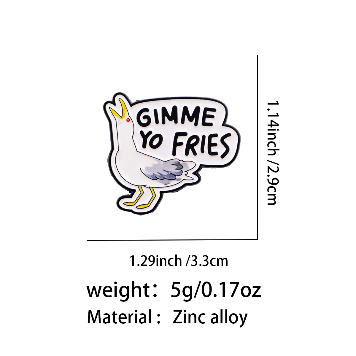 Pin esmaltado gaviota divertido – Broche para mochila y complementos - imagen 2
