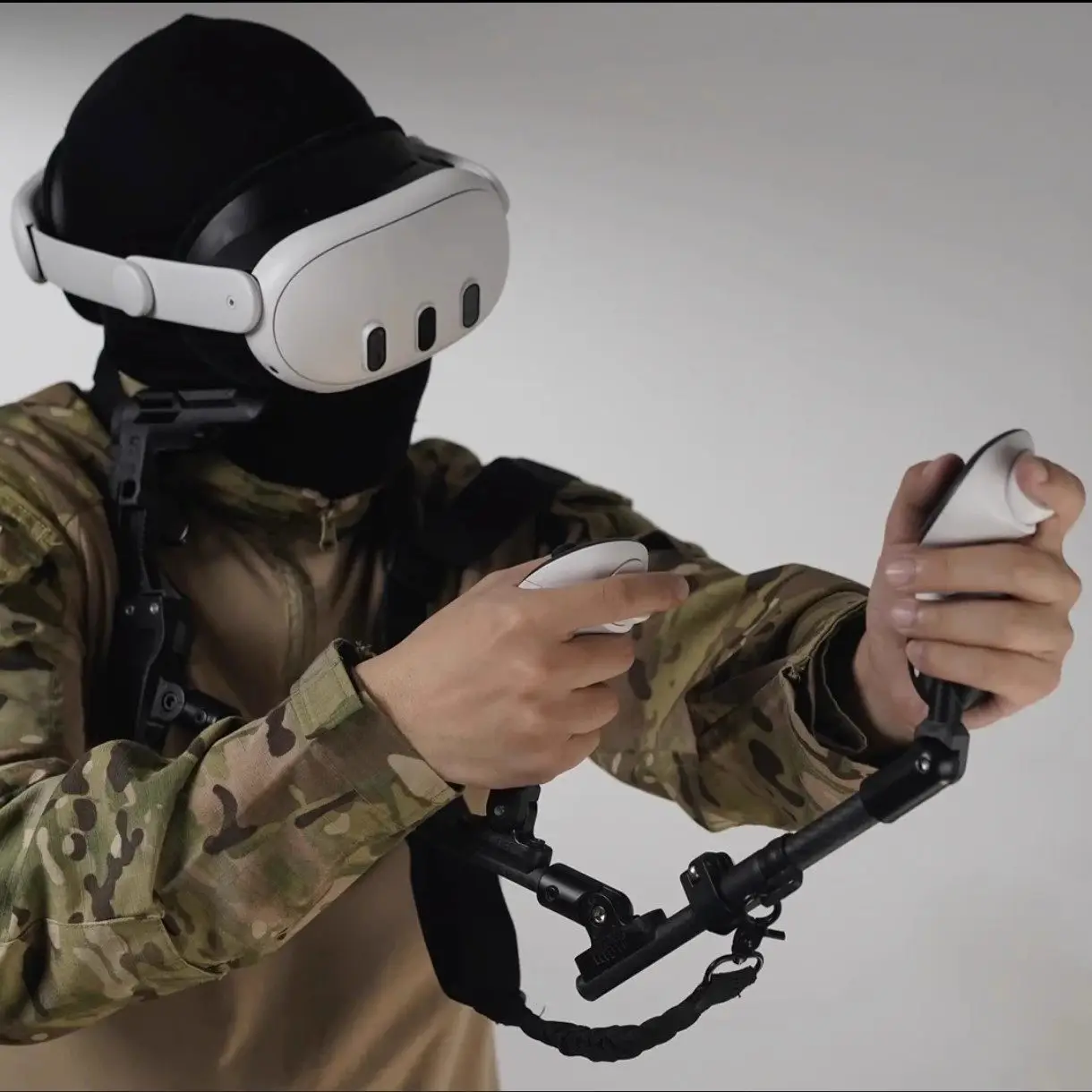 Soporte para pistola VR de doble mango ajustable, fibra de carbono - imagen 2