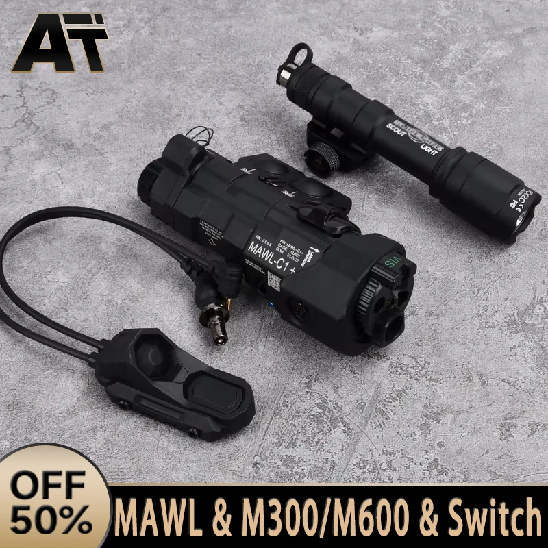 Airsoft MAWL-C1 rojo azul verde punto láser IR MAWL arma de luz LED SF M300A M600C alta potencia caza táctica Flashlig Accesorios