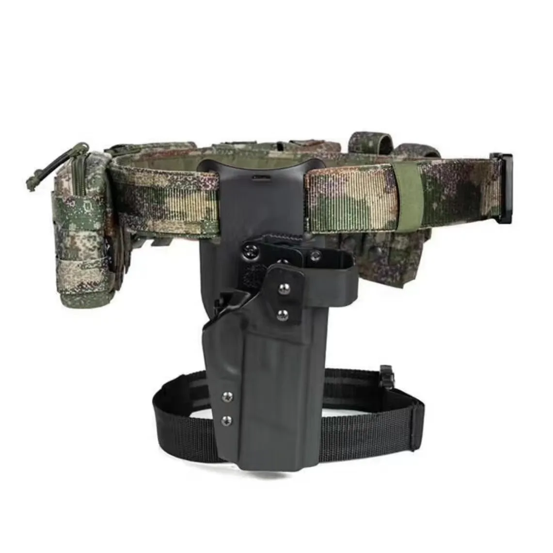 Juego de cinturón de camuflaje militar con bolsa doble Mag, bolsa de almacenamiento plegable, bolsa para artículos diversos, bolsa de doble granada y funda de extracción rápida - imagen 3