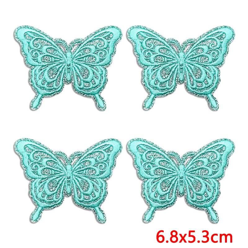Parche bordado mariposas brillantes coloridas termoadhesivo para coser - imagen 5