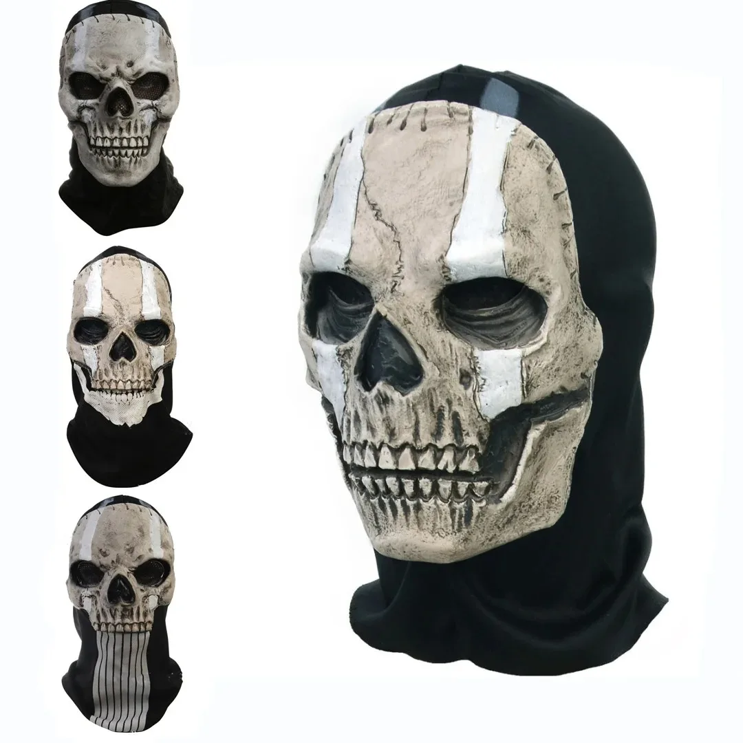 Máscara de calavera fantasma de terror para Halloween, casco de látex para Cosplay, accesorio para mascarada, Cosplay, Call of Duty, Unisex - imagen 2