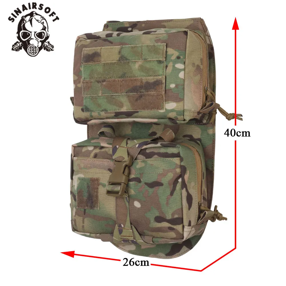 SINAIRSOFT-Bolsa de placa trasera de chaleco táctico para portador de placa, Molle de liberación rápida, bolsa desmontable de uso General, accesorio de caza - imagen 3