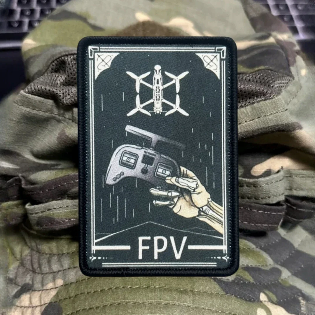 Parche para operador de Dron, insignia de moral táctica, emblema del ejército militar, pegatina para mochila, parches de gancho y bucle impresos "FPV" para ropa - imagen 5