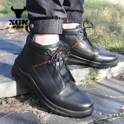 XGN Botas para caza tácticas impermeables piel de vaca antideslizantes