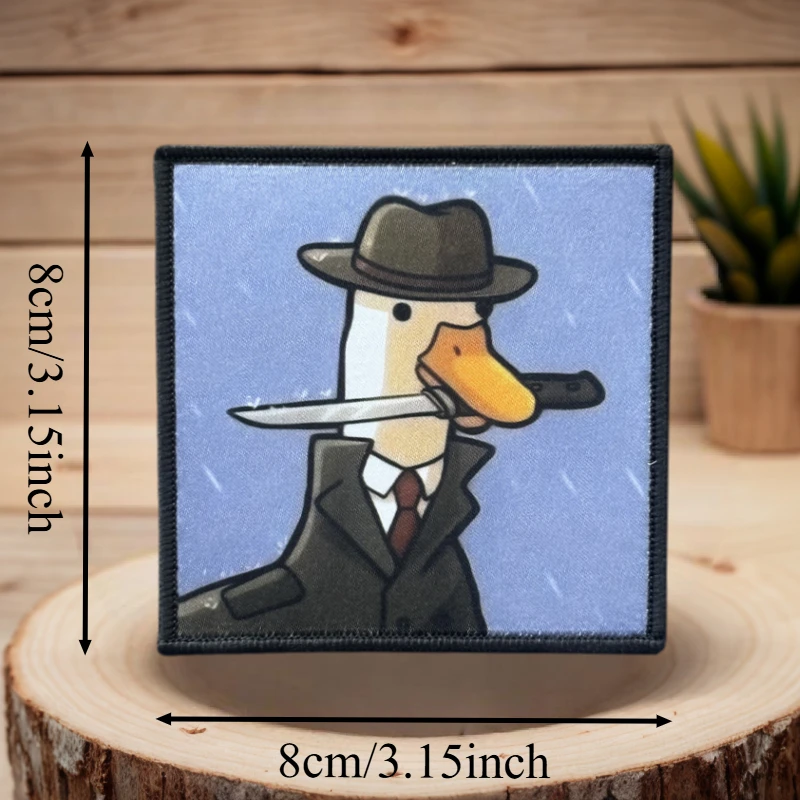 Parche con estampado de ganso peligroso, chaleco táctico, insignia de moral con gancho y bucle, pegatinas decorativas para mochila, parches para brazalete para ropa - imagen 3