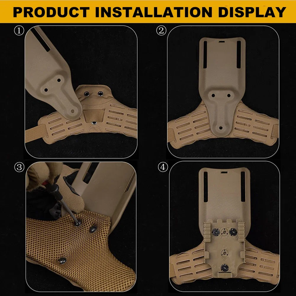 Pata de caída táctica para adaptador de funda Modular de Metal, Kit de sistema QLS, funda Molle para caza Airsoft, accesorios de montaje ARC RTI DUTY - imagen 4
