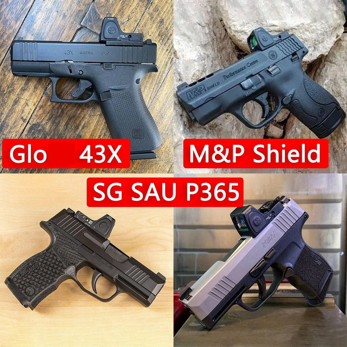 Mira réflex de punto rojo RM CC para pistola compacta G43X / SG P365 / M & P Shield y mira telescópica RM-cc de nailon AR15 M4 de 20mm - imagen 2