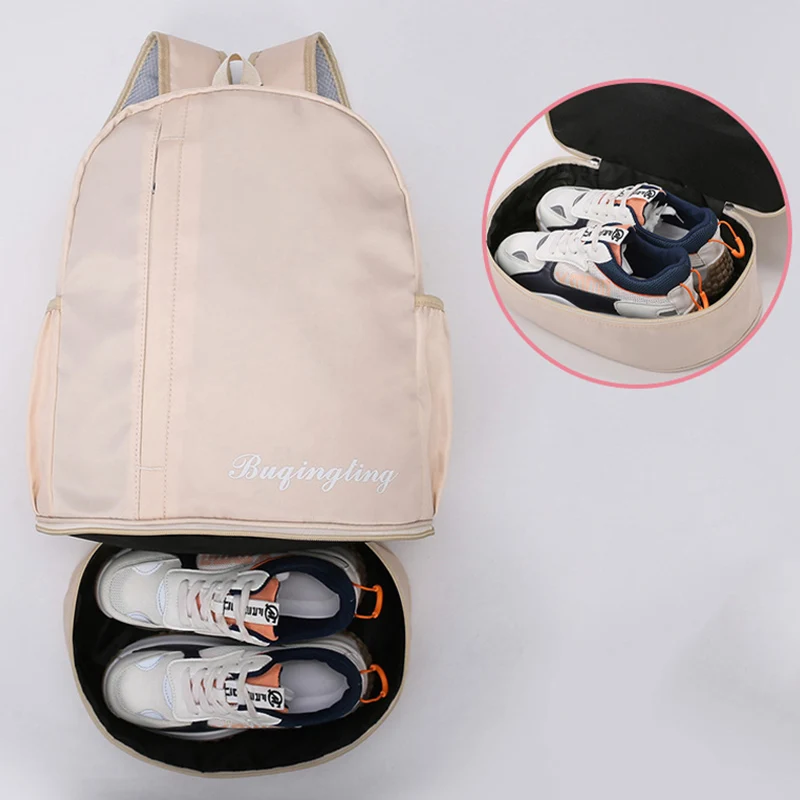 Mochila de gimnasio para hombre y mujer, bolsa de viaje con bolsillo para zapatos, bolsas húmedas secas para piscina al aire libre, playa, escuela, Fitness, entrenamiento - imagen 3