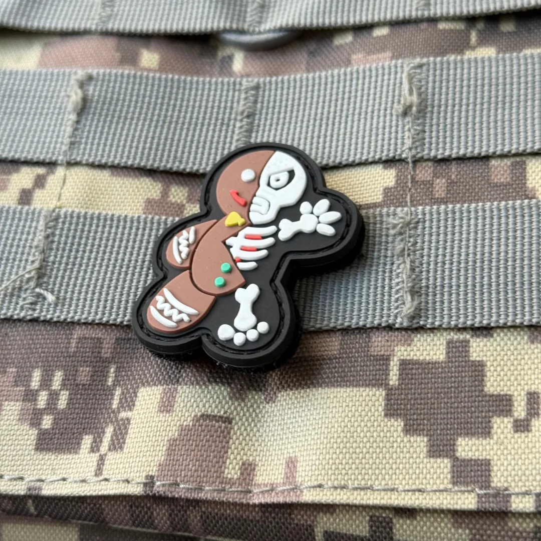 MaxpeditionGingerbread no brilla parche moral táctica ejército militar mochila pegatina PVC gancho bucle parches para ropa - imagen 4