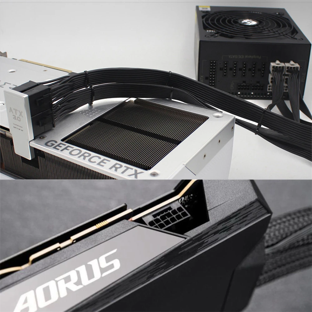 Conector de enchufe Cy 12VHPWR para 4080 5090TI ATX3.0 PCI-E 5,0 adaptador Modular de corriente a cuatro ATX 8P 16pin 12 + 4P tarjeta gráfica - imagen 4