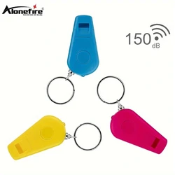 Llavero linterna LED con silbato para camping y emergencias