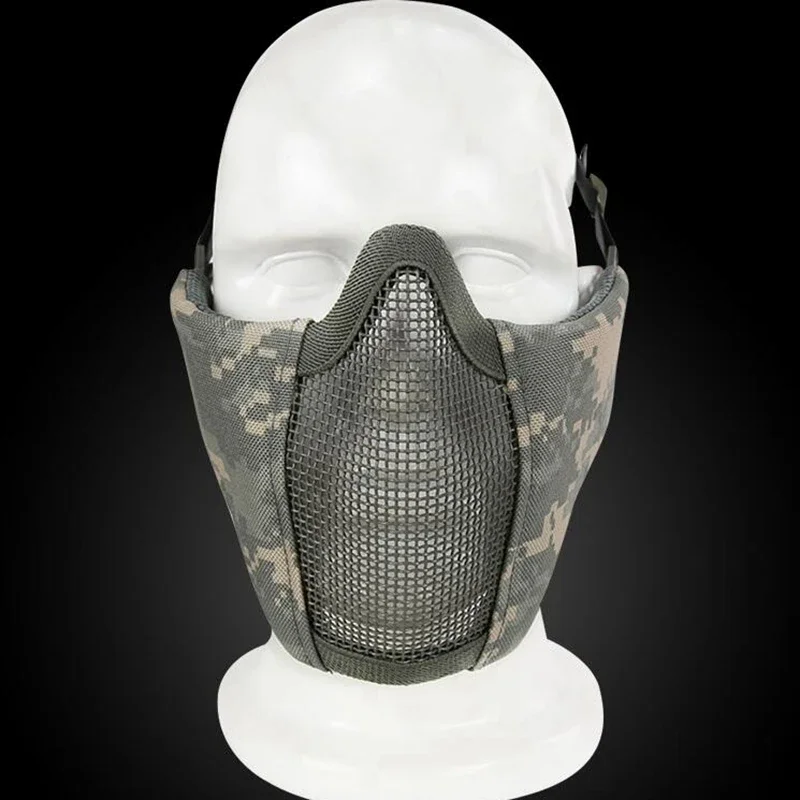 Máscara de Paintball, máscaras de combate tácticas de media cara, protección para tiro, caza, CS, juego de guerra, accesorios de caza - imagen 4