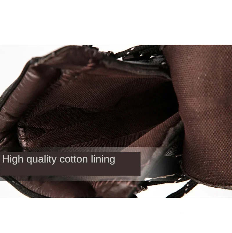 Botas invierno motociclista hombre – Cuero negro media pantorrilla tácticas - imagen 4