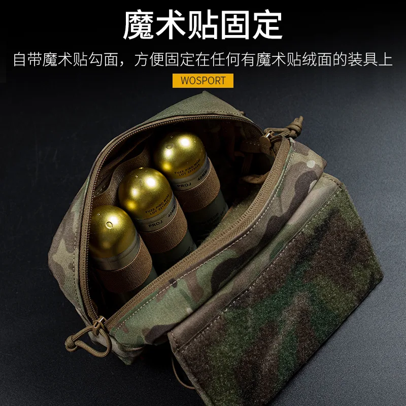 Bolsa inferior táctica compacta para montaje en el pecho, divisor de tres anillos, organizador de herramientas elástico - imagen 5