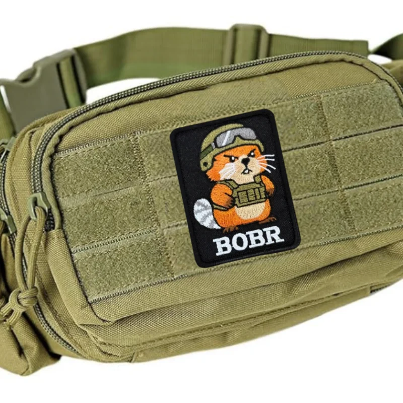 Parche táctico bordado BOBR KURWA con velcro