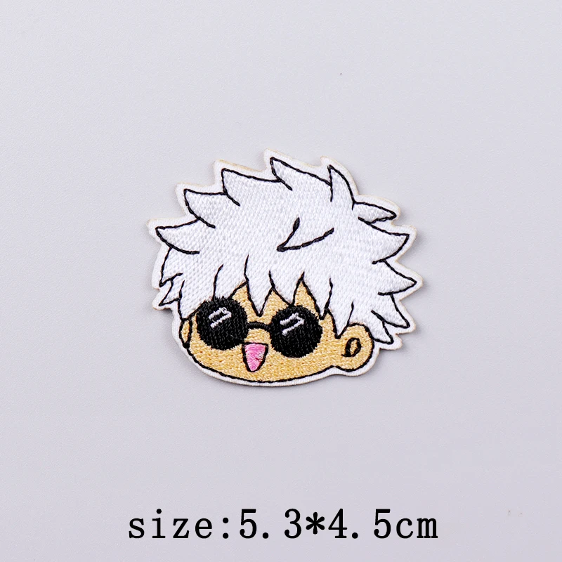 Parche bordado de dibujos animados de Anime para ropa, parche bordado de animales, insignia de rayas para planchar en la ropa - imagen 3