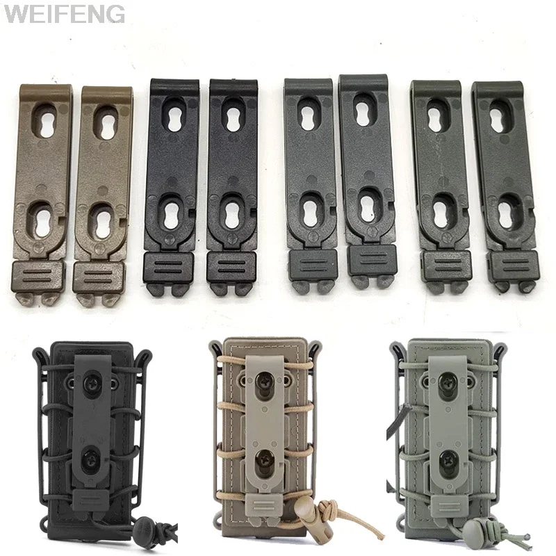 2 unids/set táctico Molle Clip de cintura bolsa de revista abrazadera trasera Clip de fijación MOLLE-LOK K vaina funda Clip de conexión