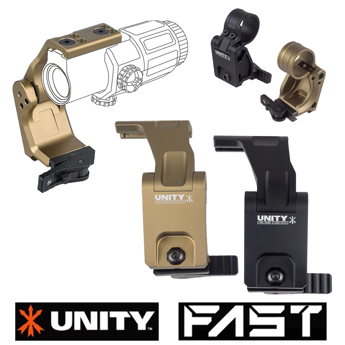 Soporte vertical de unidad táctica, soporte de lupa FTC rápido, Base óptica para G33 G43 G45, 2,26 '', 2,91'', soportes de mira de altura óptica - imagen 4