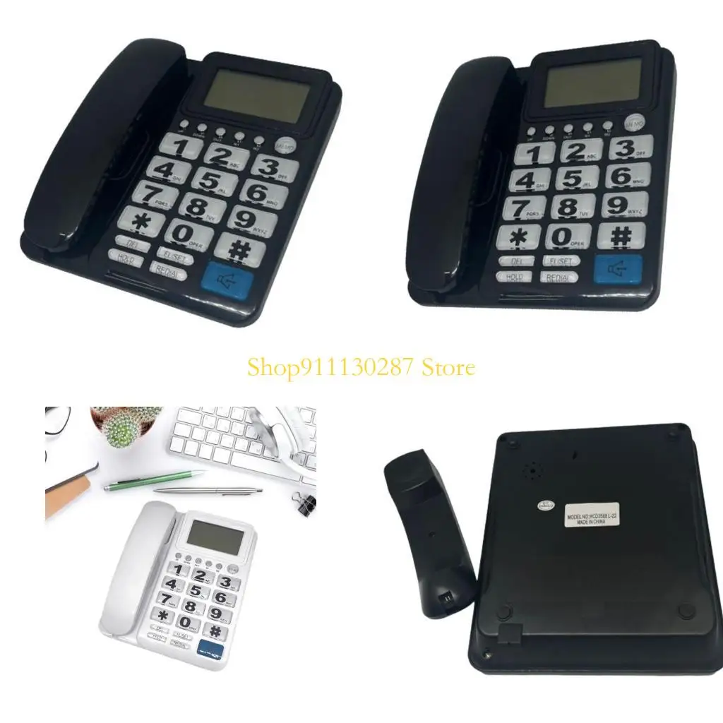 J1HC Teléfono línea fija con cable Big Boton Booth Houseeing Business Desktop Teléfono