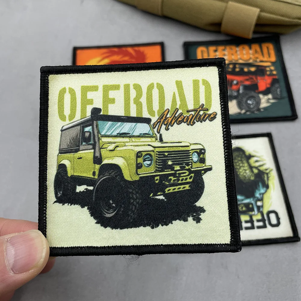 Parche de insignia de moral con estampado UV para vehículo todoterreno, equipo de acampada, brazalete personalizado, pegatina para mochila con gancho y bucle - imagen 3