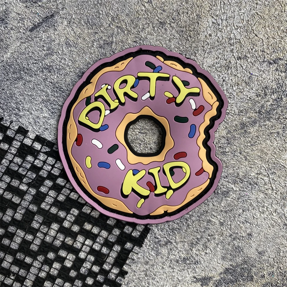 Hard To Find/RARE Dirty Kid Donut PVC parche táctico gancho y bucle no superficie WRMFZY FOG GWA mochila militar accesorios pegatina - imagen 5