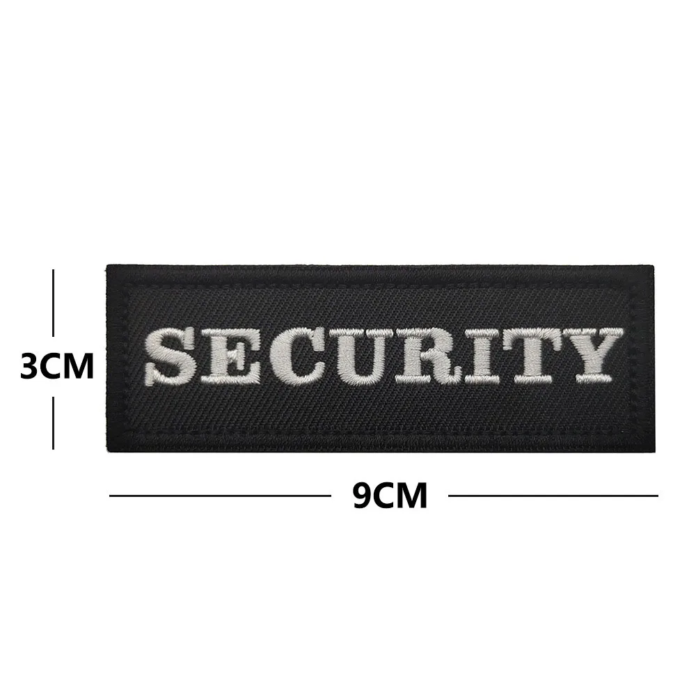 Parche con letras bordadas de seguridad, parche táctico militar con gancho, banda para el pecho, apliques para brazalete - imagen 2