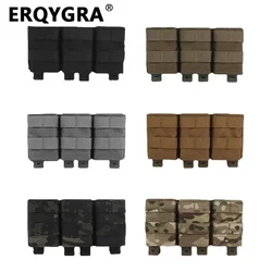 ERQYGRA táctico rápido 5,56 Triple Mag bolsa media revista Molle sistema funda al aire libre caza tiro accesorios riñonera