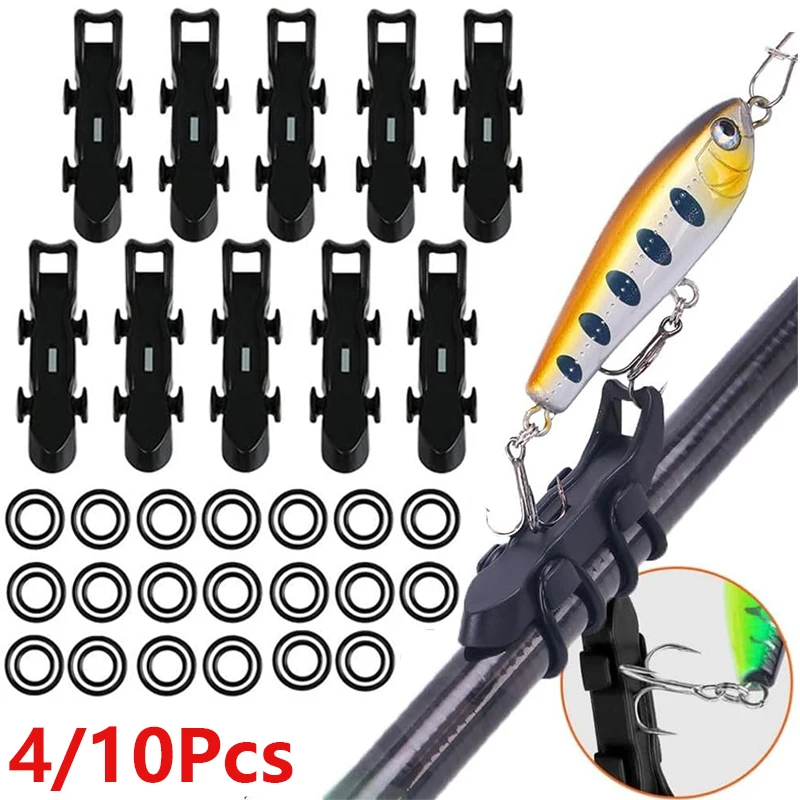 Gancho magnético para caña de pescar, soporte para caña de pescar, Kit de colgador de cebo rápido, accesorios de pesca, 4/10 Uds.