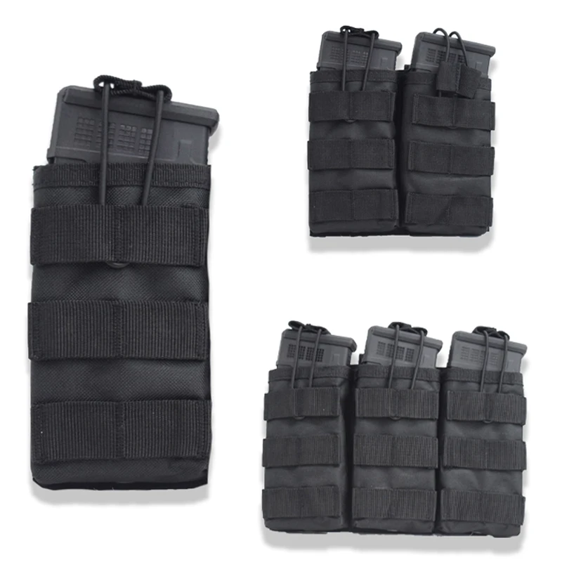 Bolsa táctica para revistas, bolsa individual doble Triple para cartuchos, bolsa para Rifle Mag Airsoft para tiro al aire libre, accesorios de caza Molle - imagen 3
