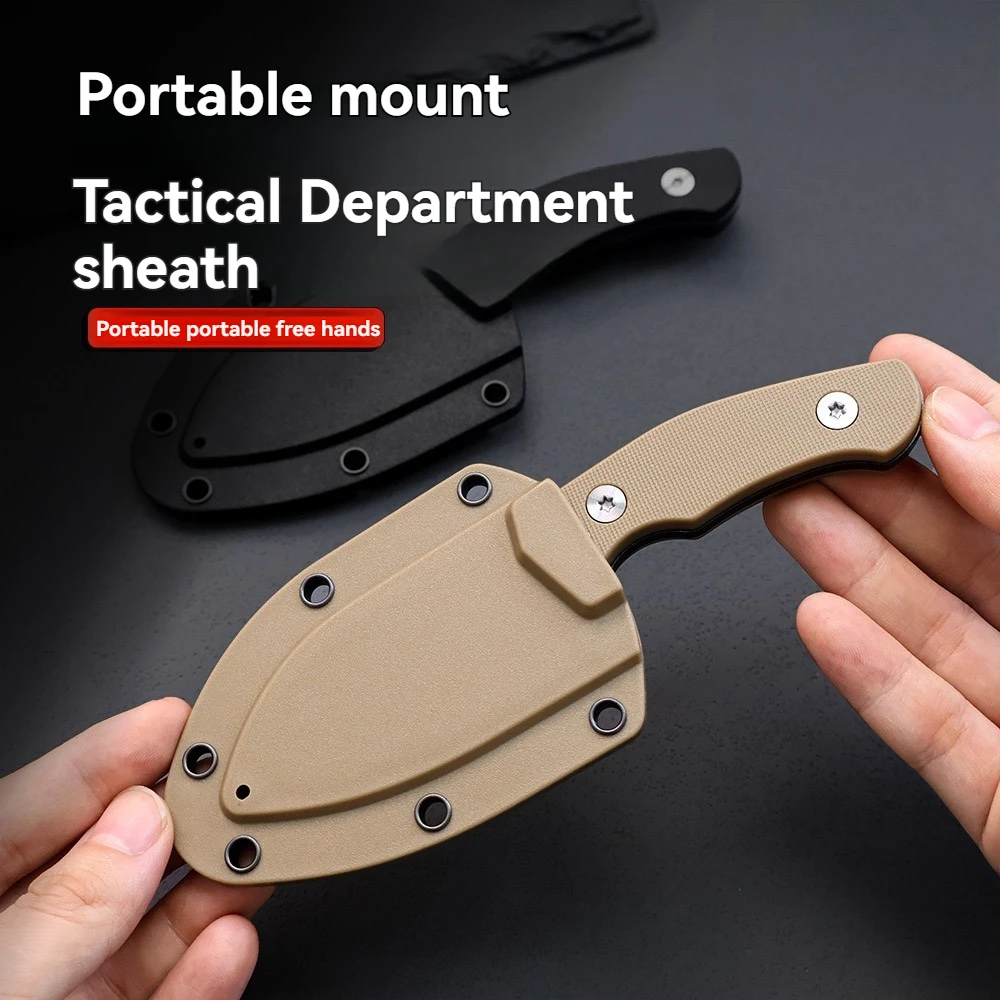 Cuchillo de supervivencia táctico EDC portátil con funda resistente - imagen 2