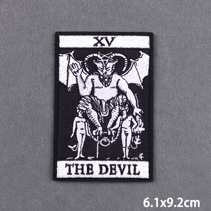 Parches bordados de Tarot Punk para ropa, parches termoadhesivos en la ropa, parche Fusible DIY - imagen 3