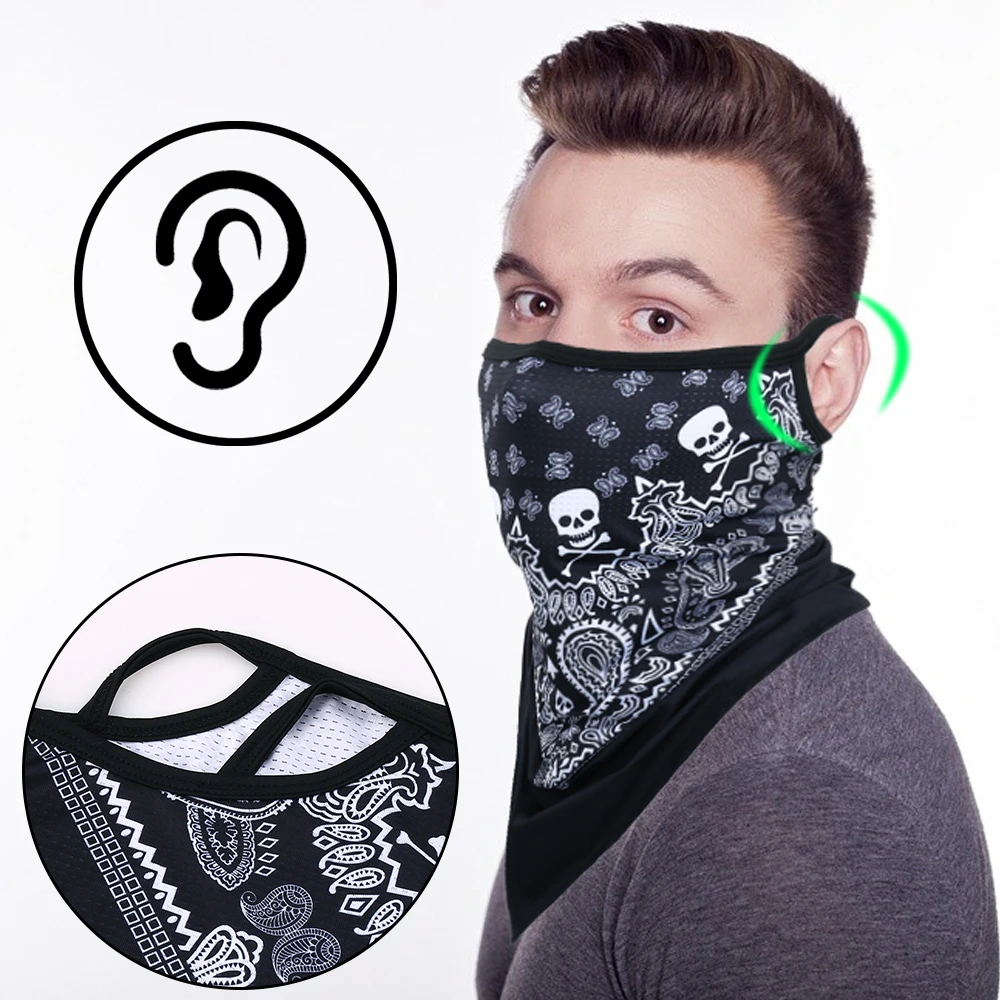 Verano transpirable de malla de cráneo bufanda caza Bandana de bicicleta braga cuello ciclismo deporte media cara máscara cubierta corriendo senderismo esquí triángulo pasamontañas mujer masculino - imagen 3