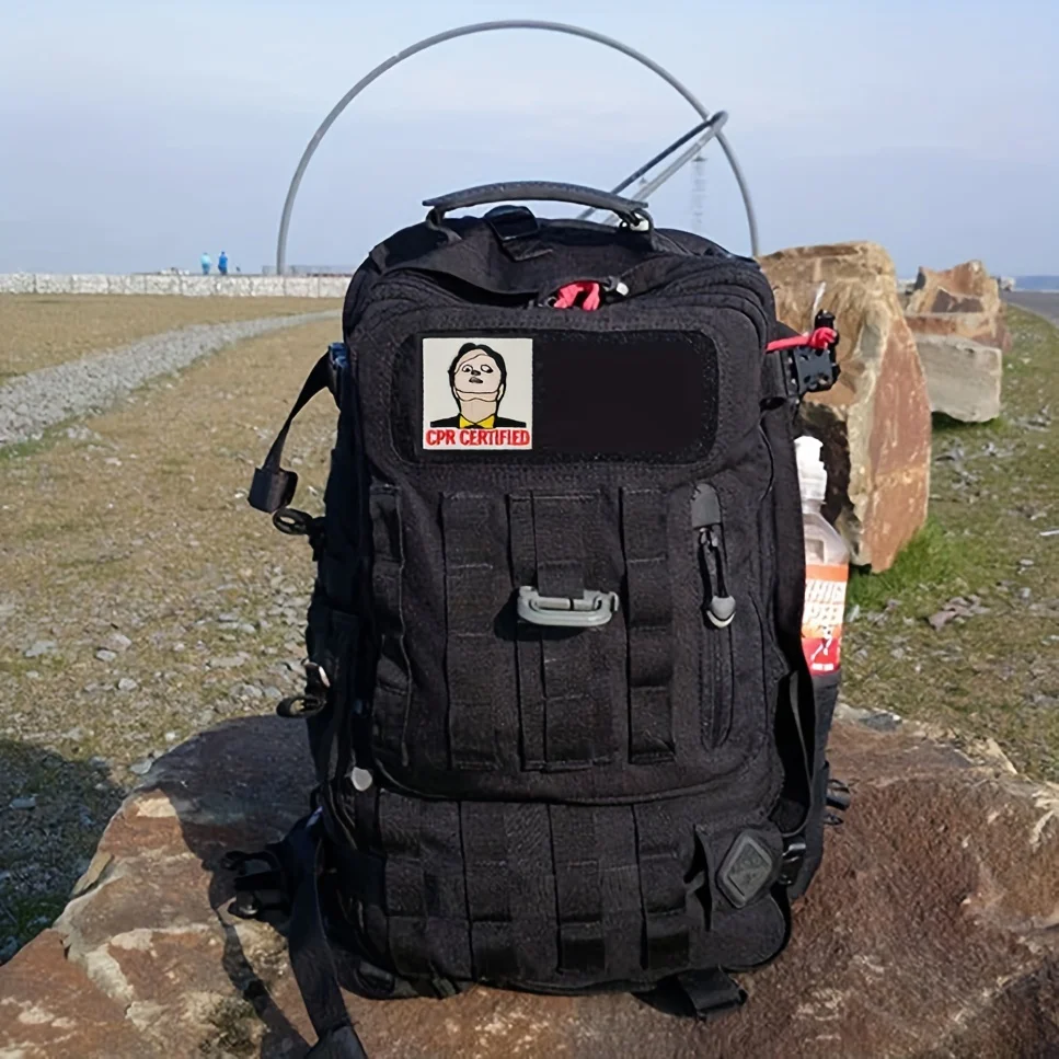 parches velcro mochila tácticos de bordados Parche de meme divertido certificado CPR, insignia de Velcros de moral militar táctica para chaquetas, mochilas Molle para exteriores y apliques de equipo, 1 ud. - imagen 2