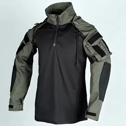 Camisa táctica transpirable con capucha para senderismo y aire libre