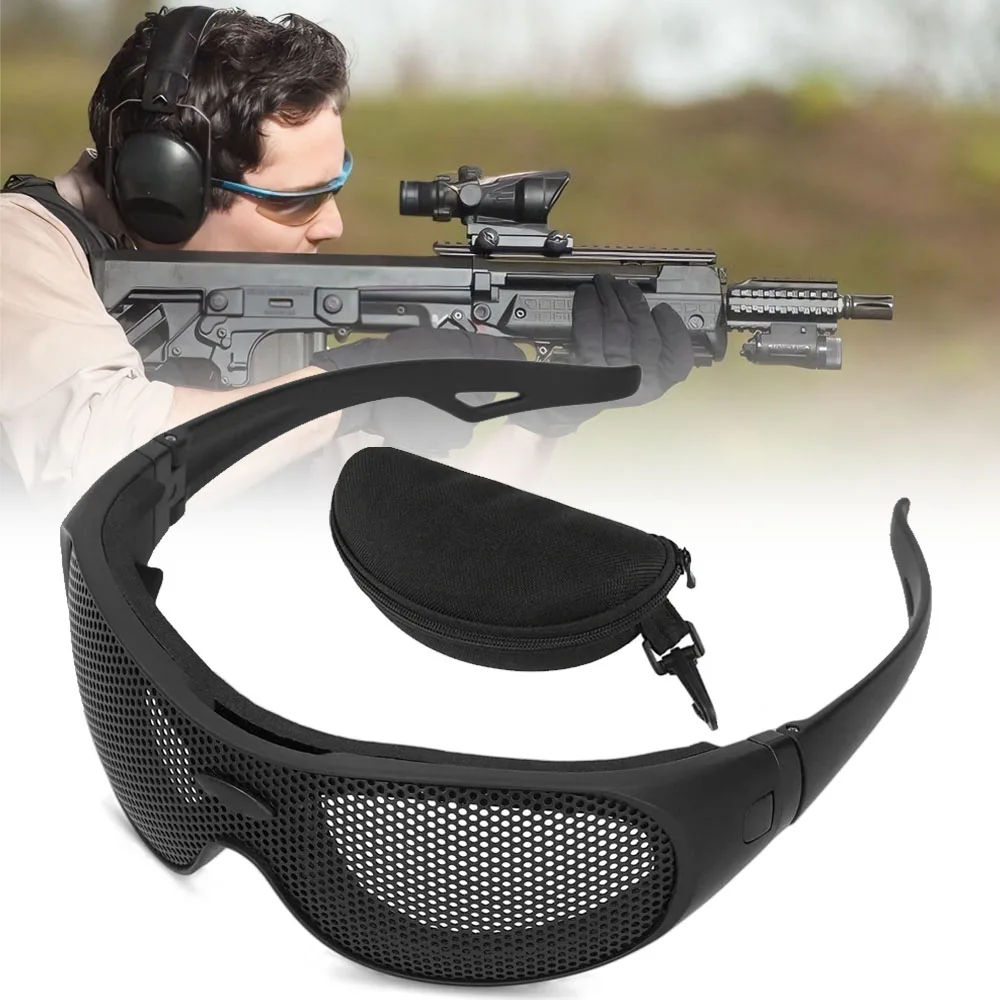 Gafas Airsoft, gafas de seguridad de malla de alambre, gafas de malla transpirables resistentes a los golpes, gafas para juegos al aire libre, tiro CS