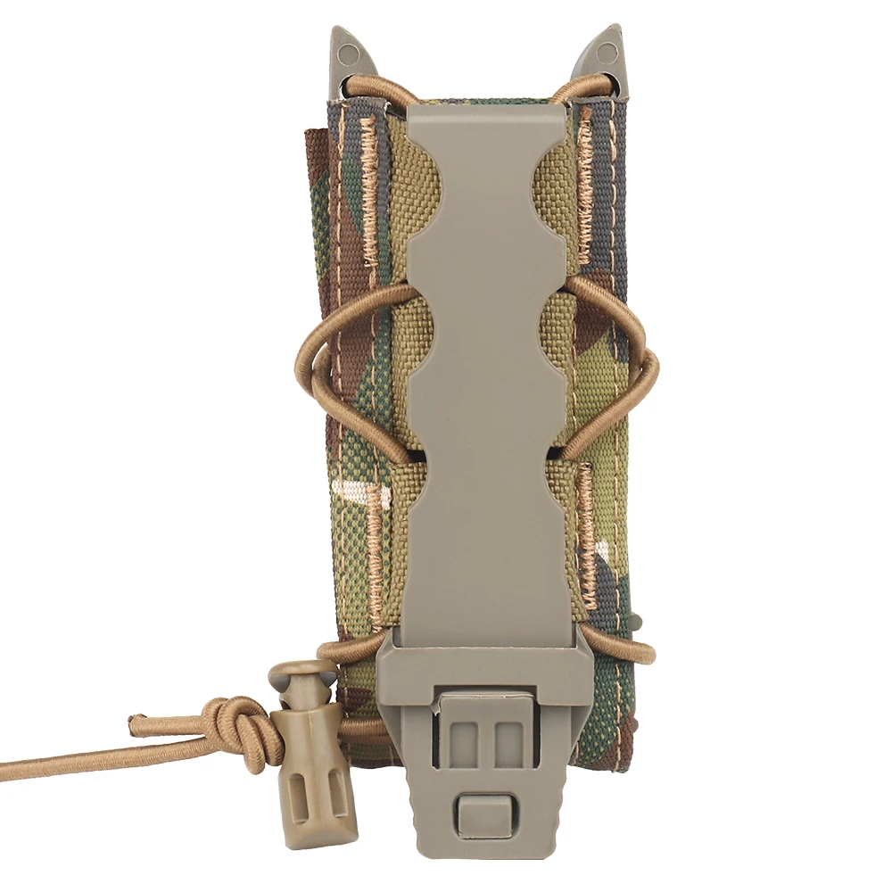 Bolsa táctica para revista para pistola de 9mm, bolsa individual Mag de liberación rápida, soporte para linterna Molle, funda para cuchillo, equipo de tiro Airsoft - imagen 4