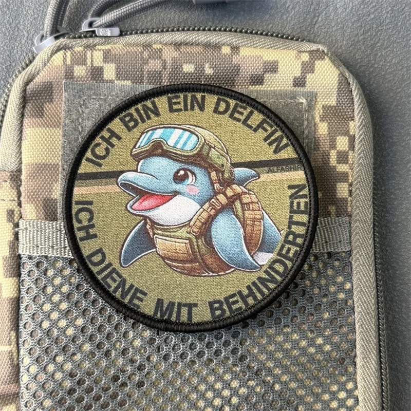 Parche táctico de delfín, insignia de moral militar, impresión de gancho y bucle, mochila, accesorios de decoración de ropa, pegatinas, brazalete - imagen 4