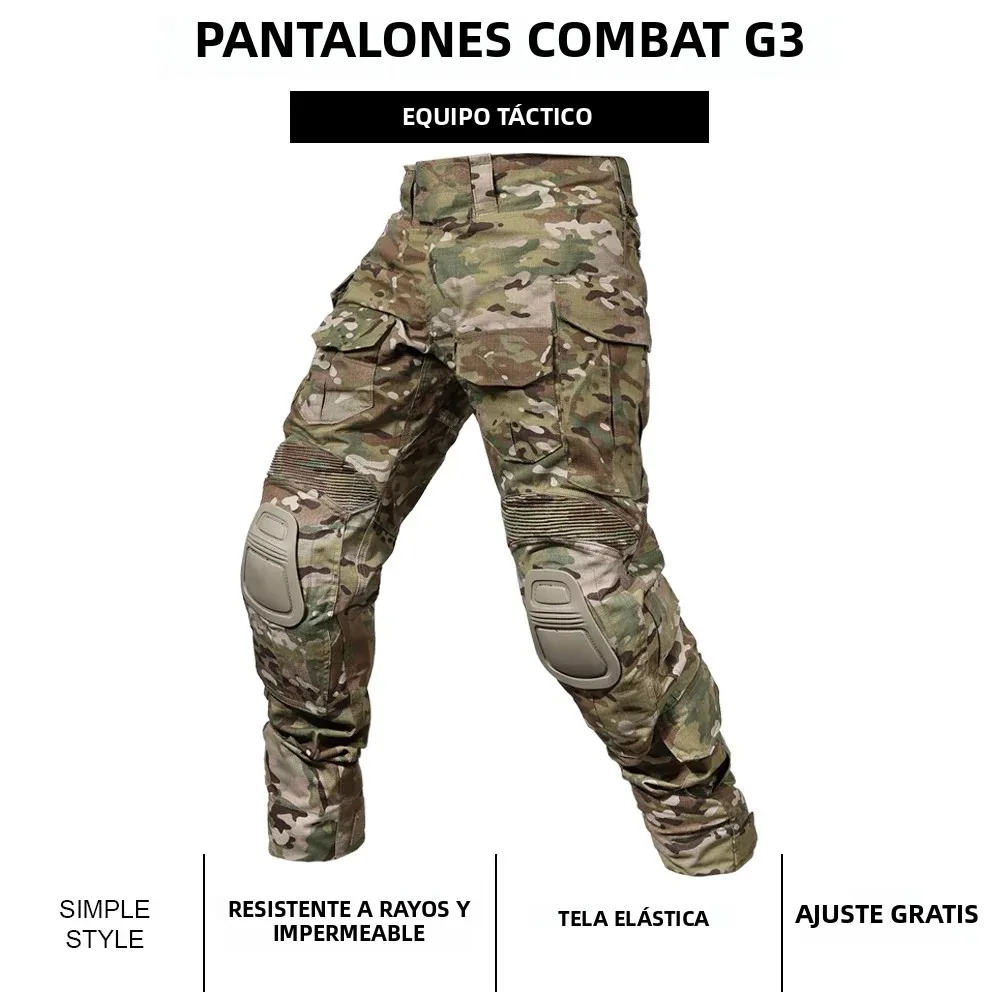 SINAIRSOFT G3 Pantalones de combate con rodilleras Pantalones tácticos MC gen3 Camuflaje de caza al aire libre - imagen 4