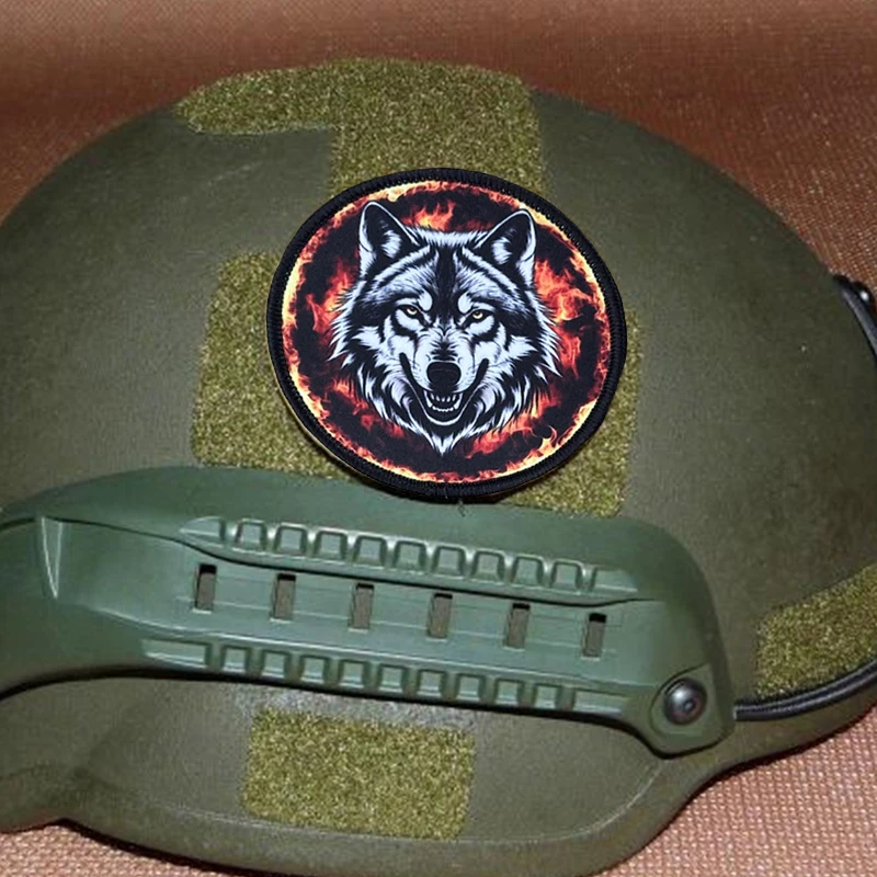 Parche táctico de lobo feroz, parches de gancho y bucle, brazalete, insignia de moral militar, mochila Chevron, pegatinas para chaleco - imagen 5