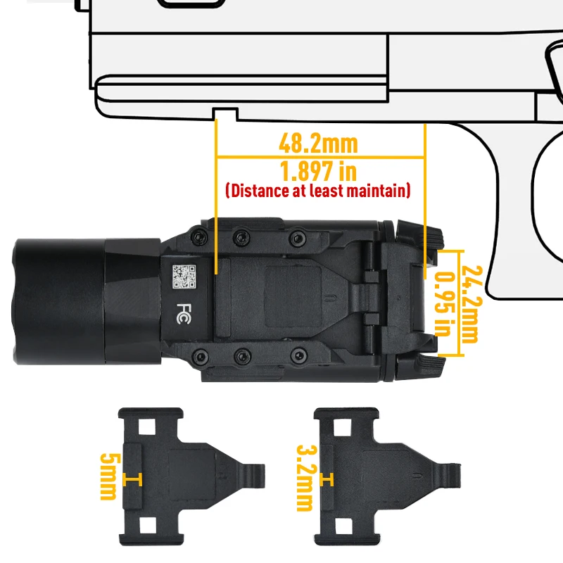 X300U-A táctico X300 XH35 X400 pistola de Metal explorador luz estroboscópica arma M300 M600 linterna - imagen 5