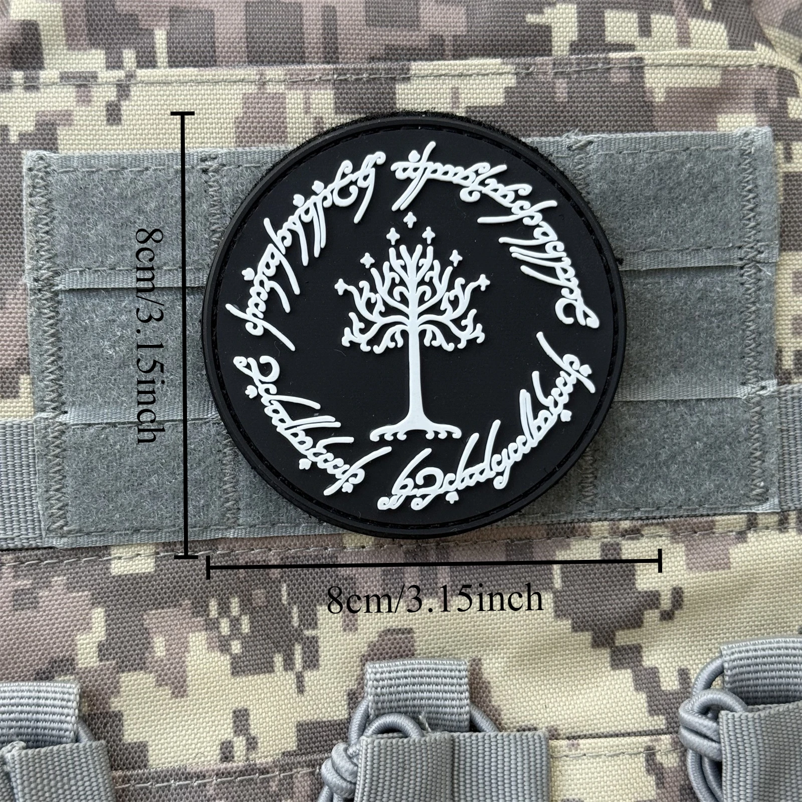 Insignia de moral táctica de árbol de Gondor Chevron, parche de PVC para ropa, parches militares con gancho y bucle, apliques adhesivos para mochila - imagen 2