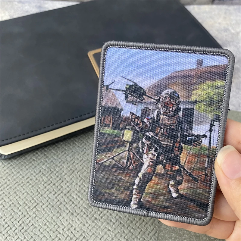 Insignia de moral militar de soldados de Dron, parche estampado táctico, parches de emblema de gancho y bucle, brazalete del ejército, pegatinas para mochila Chevron