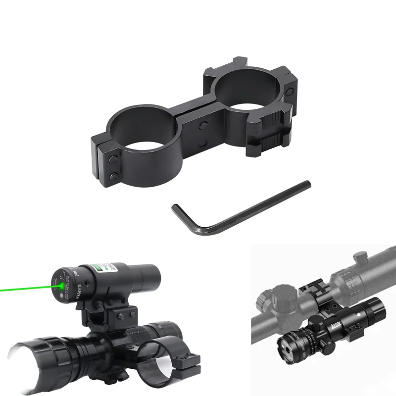 Linterna de alcance láser de doble anillo, montaje de 30/25, 4mm de diámetro para caza, accesorios para exteriores