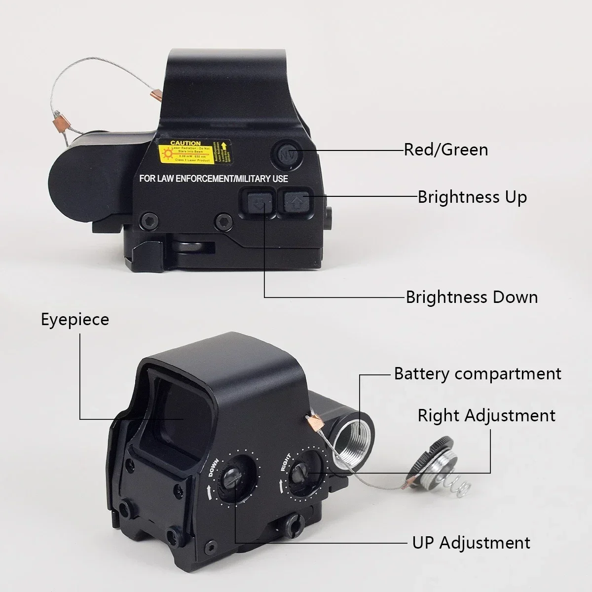 Mira telescópica holográfica, mira de punto rojo y verde, 551, 552, 553, 558, óptica reflejo, Rifle de pistola Airsoft, montaje en riel de 20mm AR15 - imagen 2