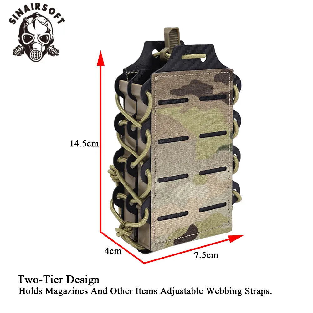 SINAIRSOFT Bolsa táctica Molle doble capa 5.56/7.62 para M4 AR15 - imagen 2