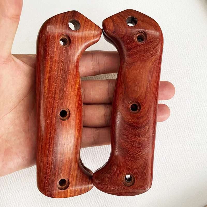 1 par de empuñaduras de madera maciza Natural para mango de cuchillo KB Bk2, piezas de modificación de parche con empuñaduras de cuchillo de tornillo, accesorios DIY - imagen 4