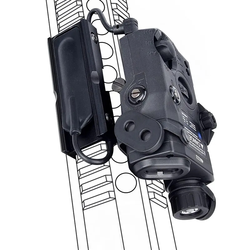 Wadsn-interruptor de presión láser Airsoft PEQ-15, ranura de montaje compatible con riel de 20mm, para caza, PEQ, rojo, verde, azul, punto, luz blanca estroboscópica - imagen 4