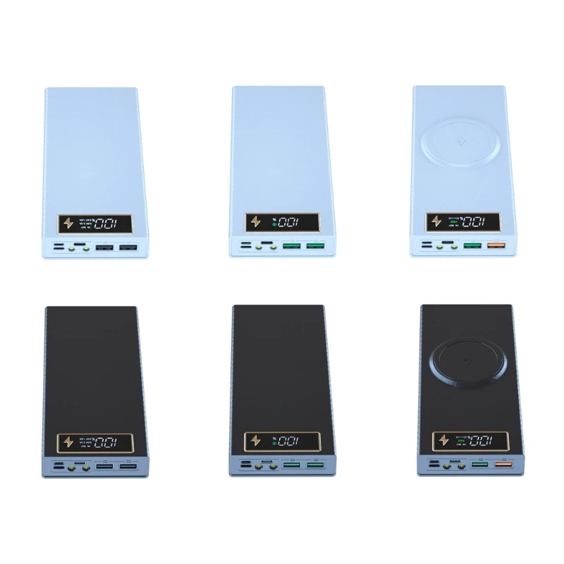 Caja soporte batería para banco energía DIY, compatible con carga inalámbrica/carga rápida, envío directo